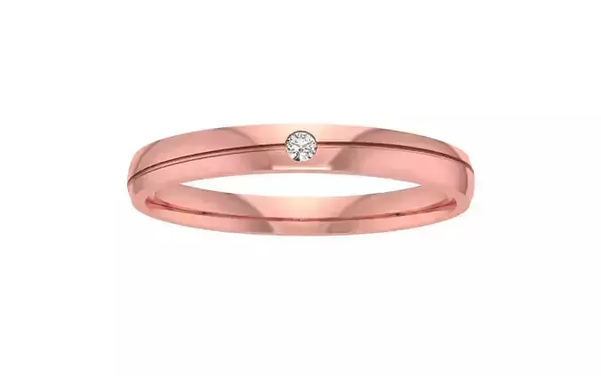 Solo Round Cut Women Wedding Band 3dm STL OBJ FBX Render Details