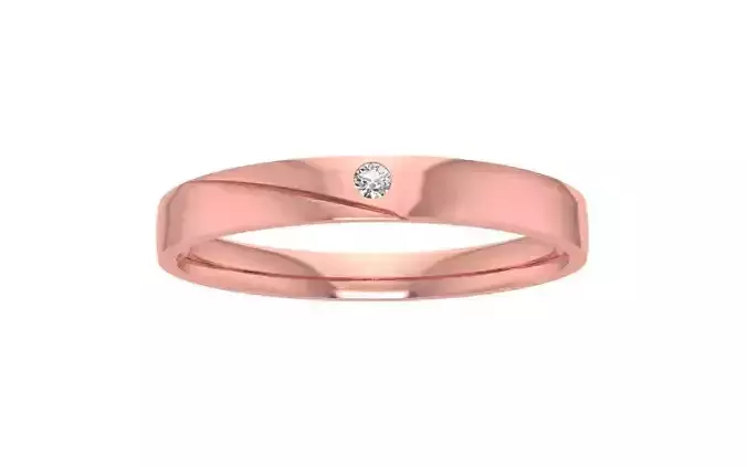 Single Round Diamond Wedding Band 3dm STL OBJ FBX Render Details