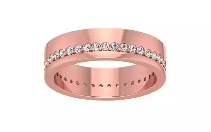 Round Cut Diamond Women Wedding Band 3dm STL OBJ FBX Render