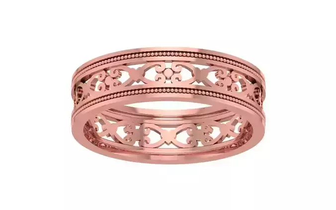 Designer Women Wedding Band 3dm STL OBJ FBX Render Details