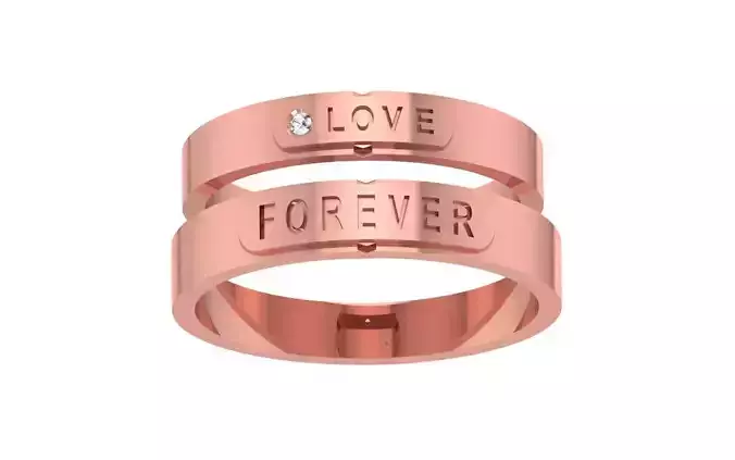 Love Forever Writing Couple Band 3dm STL OBJ FBX Render Details