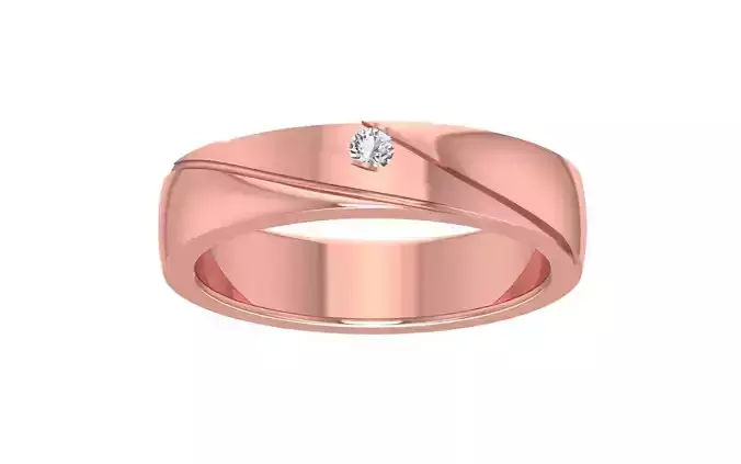 Round Diamond Solitaire Wedding Band 3dm STL OBJ FBX Render 