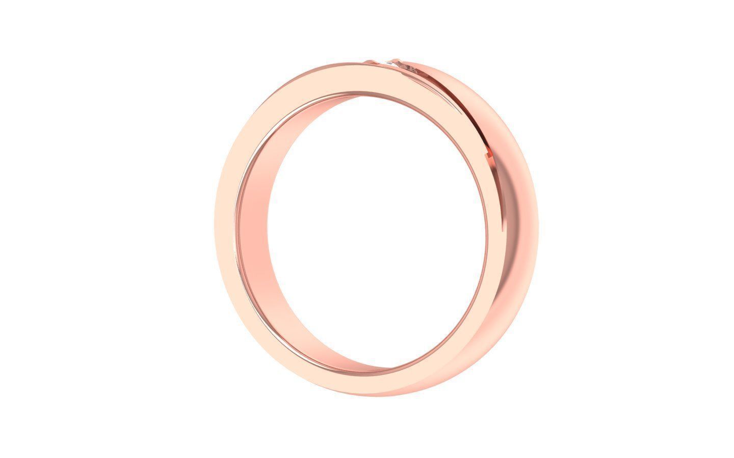 Round Diamond Solitaire Wedding Band 3dm STL OBJ FBX Render  3D print model_2