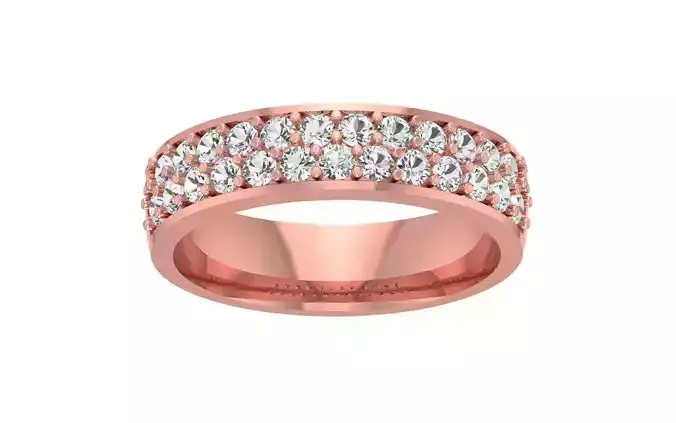 Round Diamond Women Wedding Band 3dm STL OBJ FBX Render Details