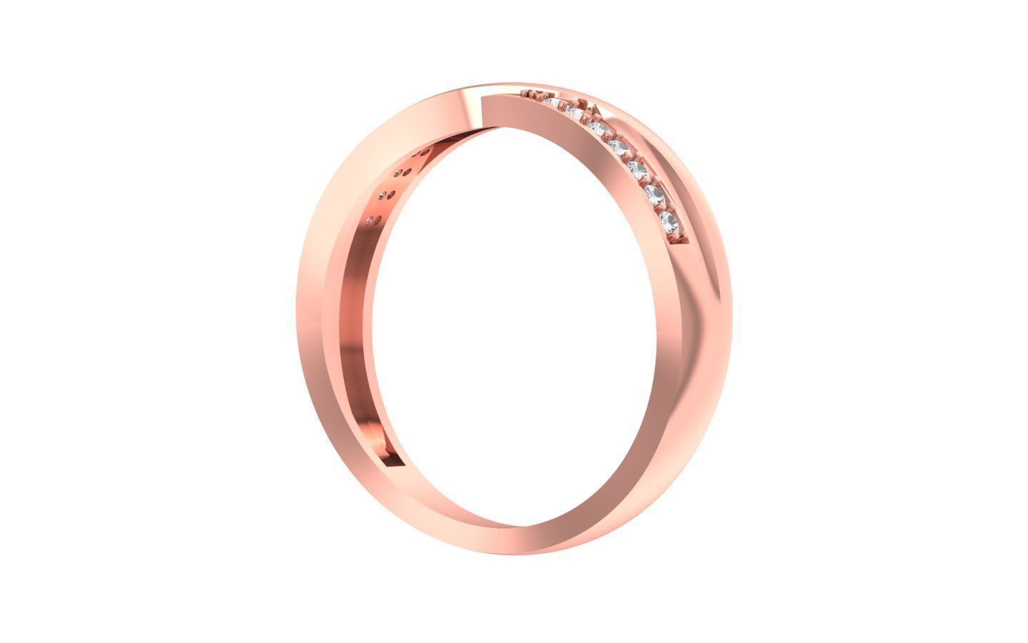 Round Cut Twisted Wedding Band 3dm STL OBJ FBX Render Details 3D print model_1