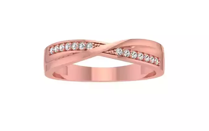 Round Cut Twisted Wedding Band 3dm STL OBJ FBX Render Details