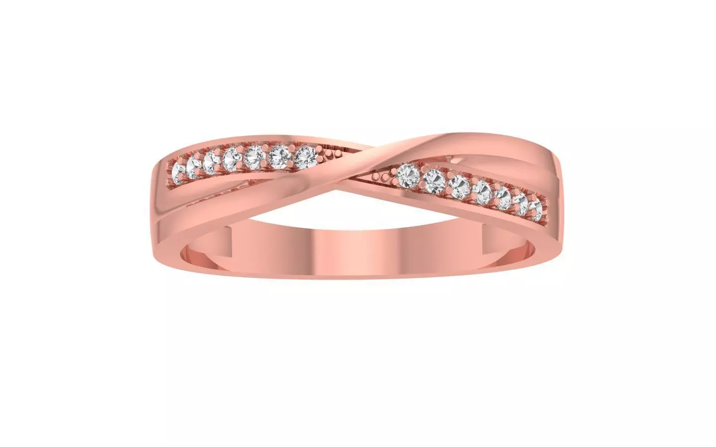 Round Cut Twisted Wedding Band 3dm STL OBJ FBX Render Details 3D print model_0