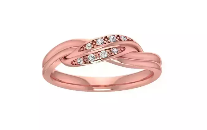 Round Cut Diamond Wedding Band 3dm STL OBJ FBX Render Details