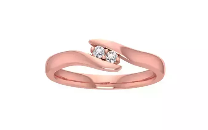 Two Stone Round Cut Wedding Band 3dm STL OBJ FBX Render Details