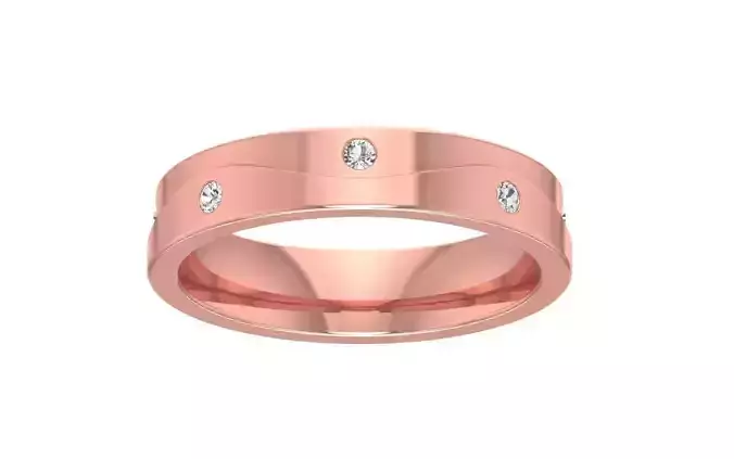 Round Cut Diamond Wedding Band 3dm STL OBJ FBX Render Details