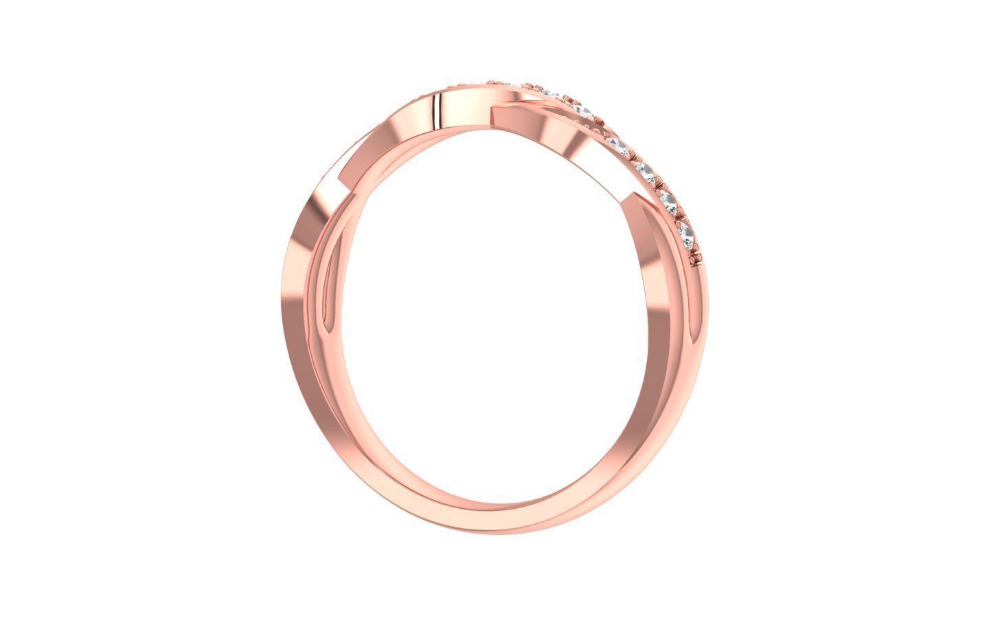 Twisted Round Cut Women Wedding Band 3dm STL OBJ FBX Render 3D print model_2