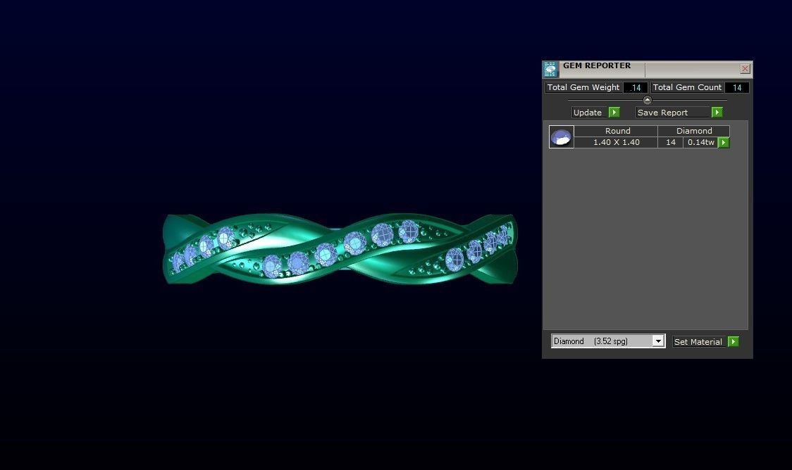 Twisted Round Cut Women Wedding Band 3dm STL OBJ FBX Render 3D print model_3