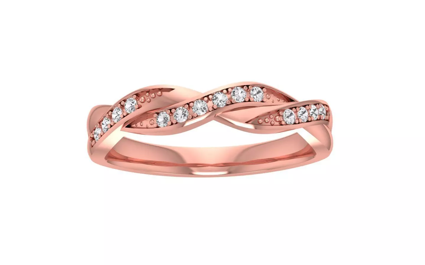 Twisted Round Cut Women Wedding Band 3dm STL OBJ FBX Render 3D print model_0