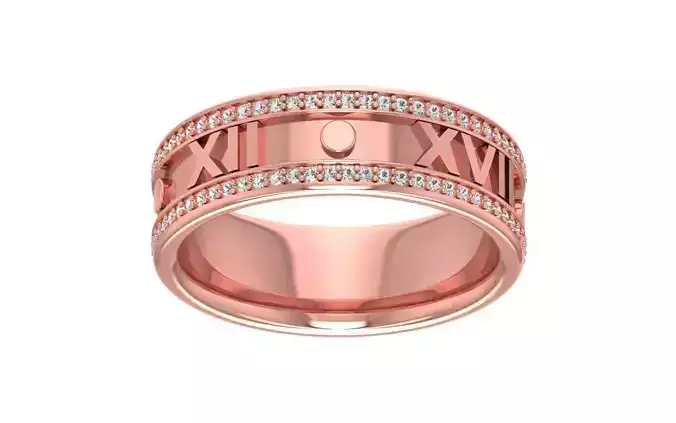 Roman Number Inception Wedding Band 3dm STL OBJ FBX Render  3D print model
