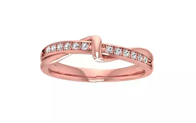 Round Diamond Infinity Wedding Band 3dm STL OBJ FBX Render  3D print model