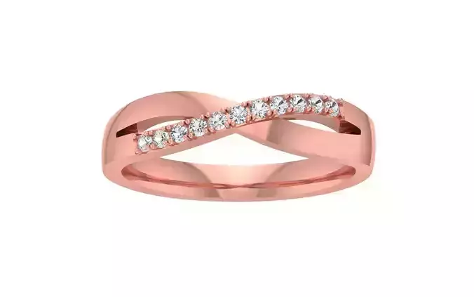 Round Cut Twisted Wedding Band 3dm STL OBJ FBX Render Details