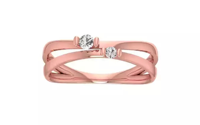 Bubble Prong Round Cut Wedding Band 3dm STL OBJ FBX Render 