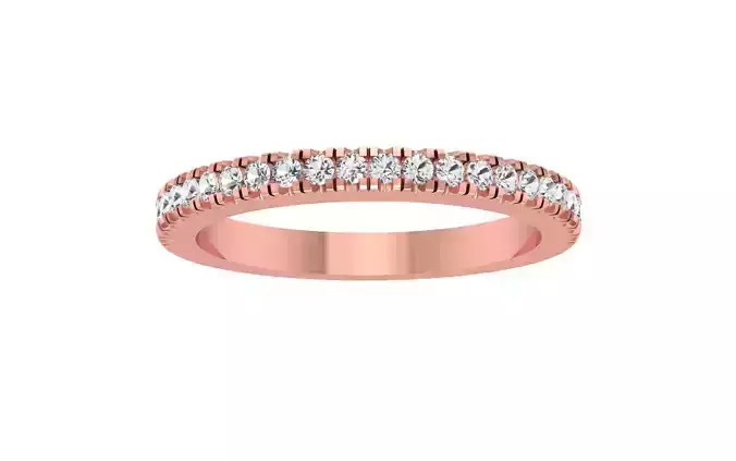 Round Cut Pave Wedding Band 3dm STL OBJ FBX Render Details