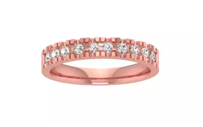 Round Diamond Women Wedding Band 3dm STL OBJ FBX Render Details