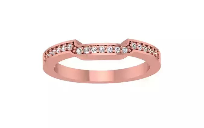 Matching Wedding Band for Emerald Ring 3dm STL OBJ FBX Render 