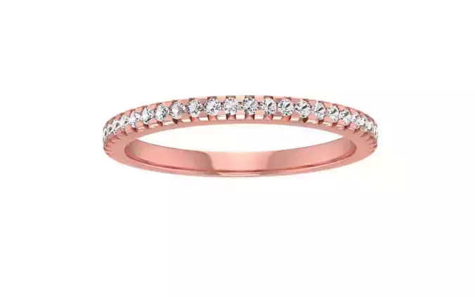 Round Cut Pave Wedding Band 3dm STL OBJ FBX Render Details