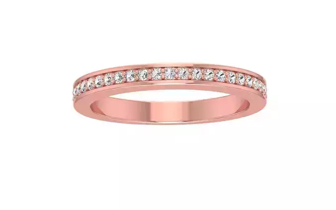 Round Diamond Women Wedding Band 3dm STL OBJ FBX Render Details