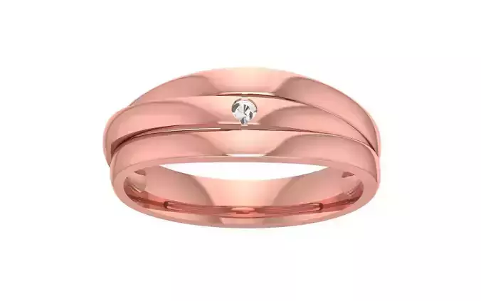 Round Cut Diamond Wedding Band 3dm STL OBJ FBX Render Details