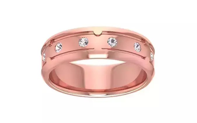 Round Diamond Wedding Band 3dm STL OBJ FBX Render Details