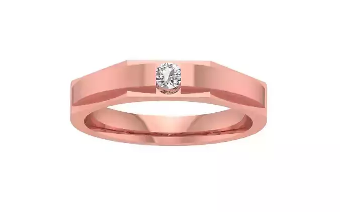 Single Round Diamond Women Wedding Band 3dm STL OBJ FBX Render 