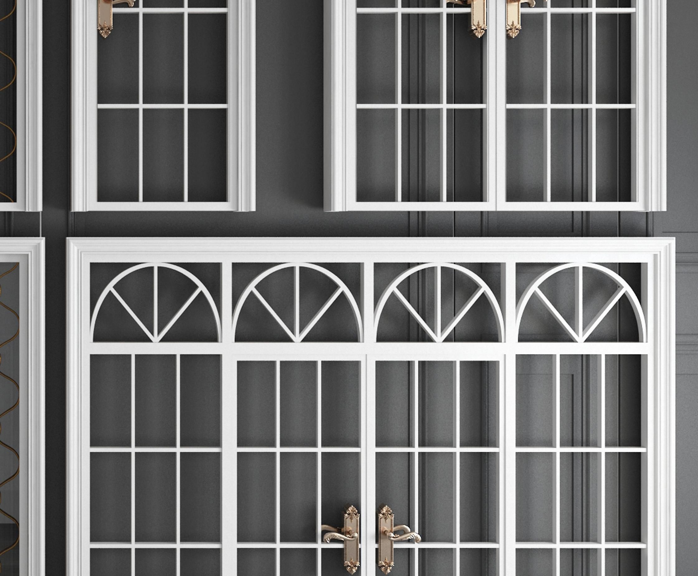 style Sliding door glass combination 3D model_4