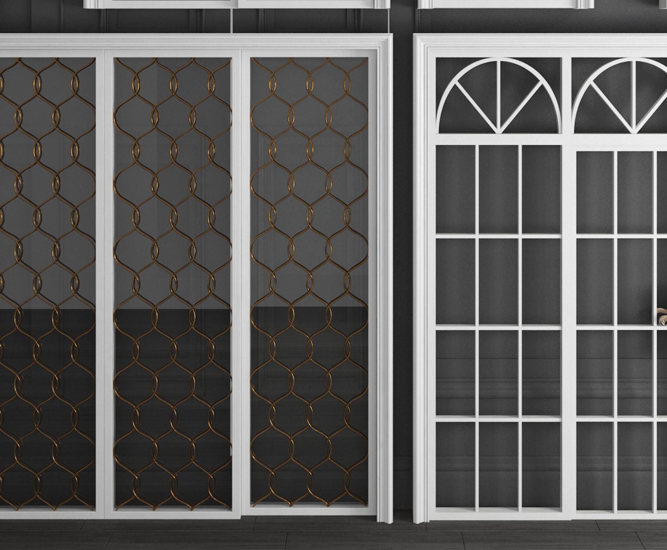 style Sliding door glass combination 3D model_3