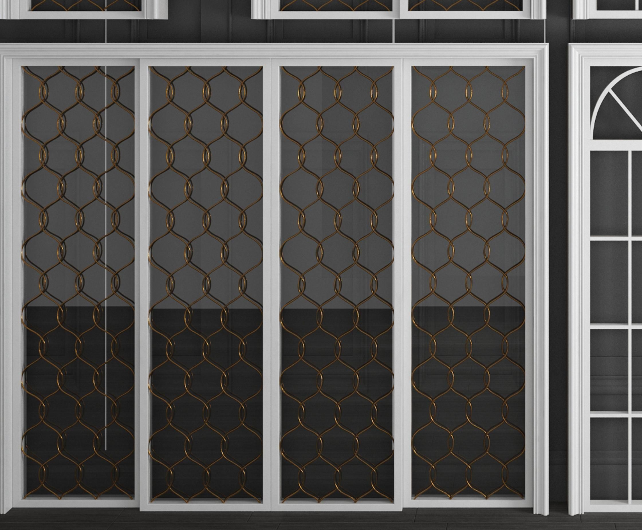 style Sliding door glass combination 3D model_2