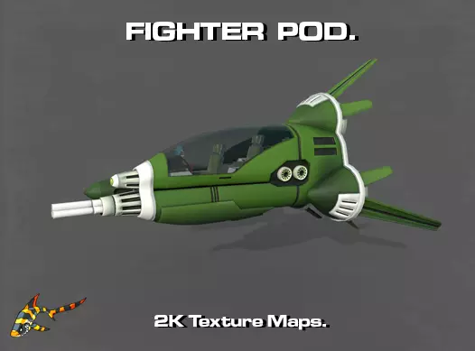 FIGHTER POD Low-poly 3D model_0