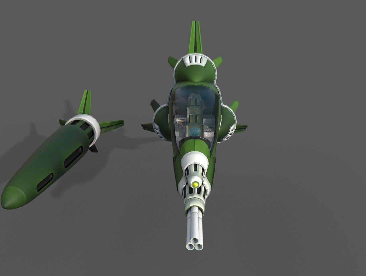 FIGHTER POD Low-poly 3D model_5