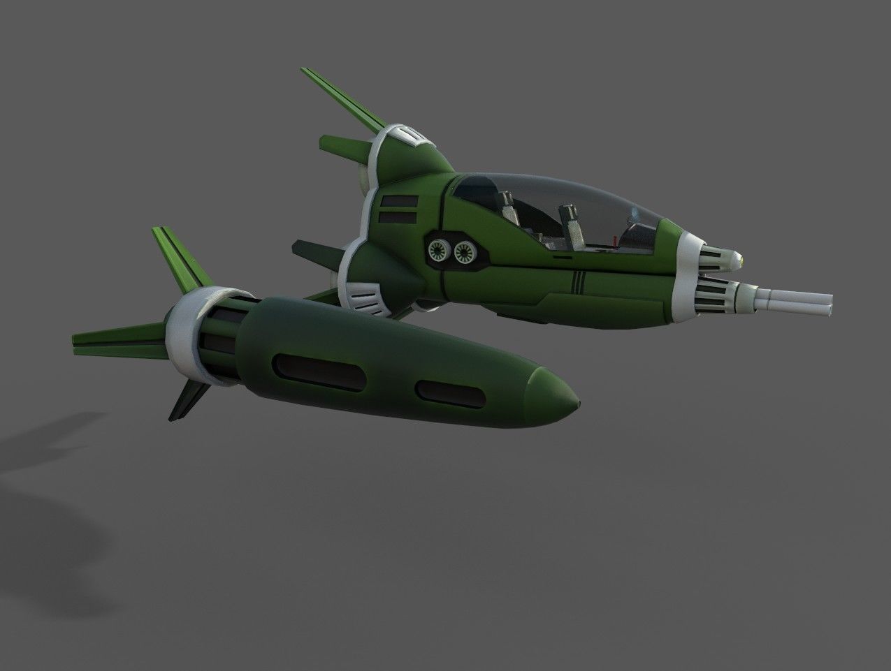 FIGHTER POD Low-poly 3D model_6