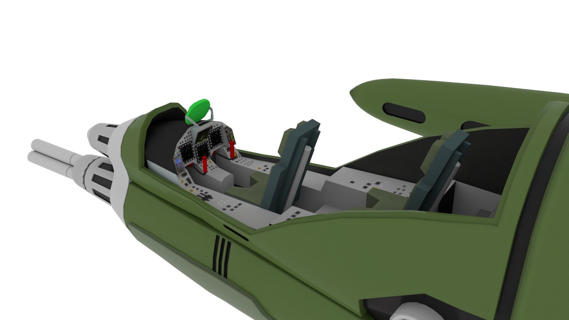 FIGHTER POD Low-poly 3D model_9