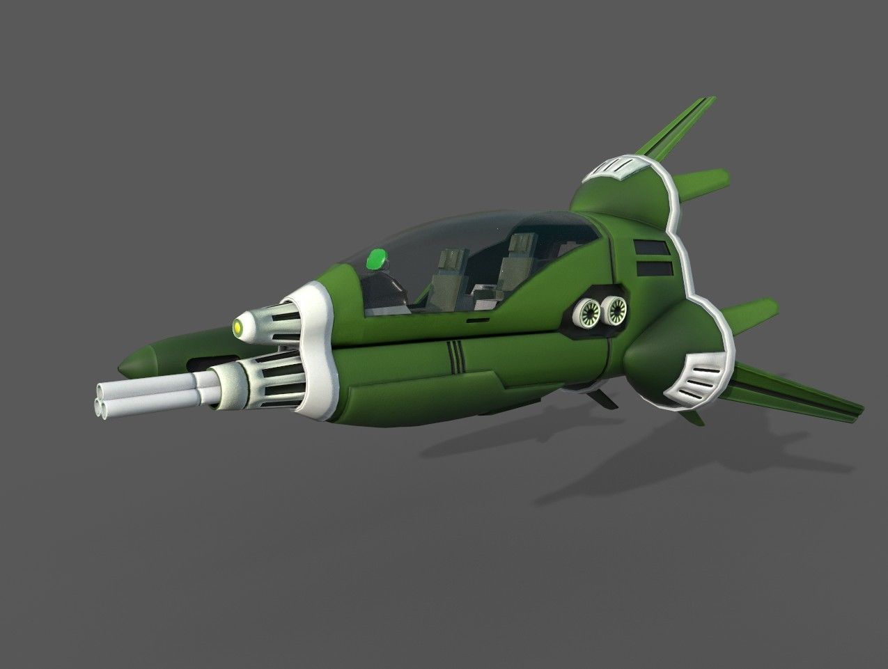 FIGHTER POD Low-poly 3D model_2