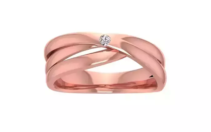 Round Diamond Women Wedding Band 3dm STL OBJ FBX Render Details