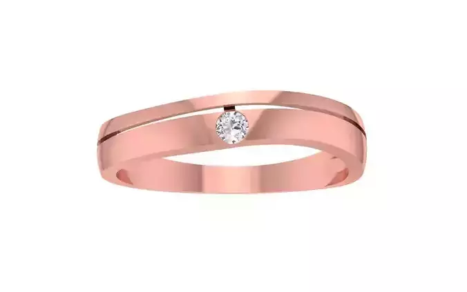 Tiny Curve Round Diamond Women Wedding Band 3dm STL OBJ FBX 