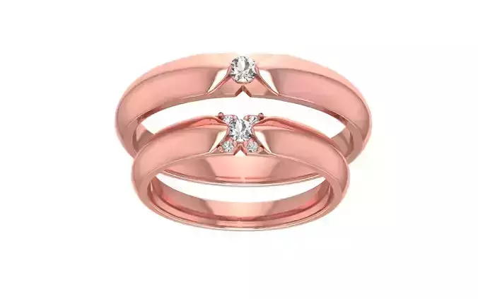 Knife Ende Style Round Diamond Couple Band 3dm STL OBJ FBX 