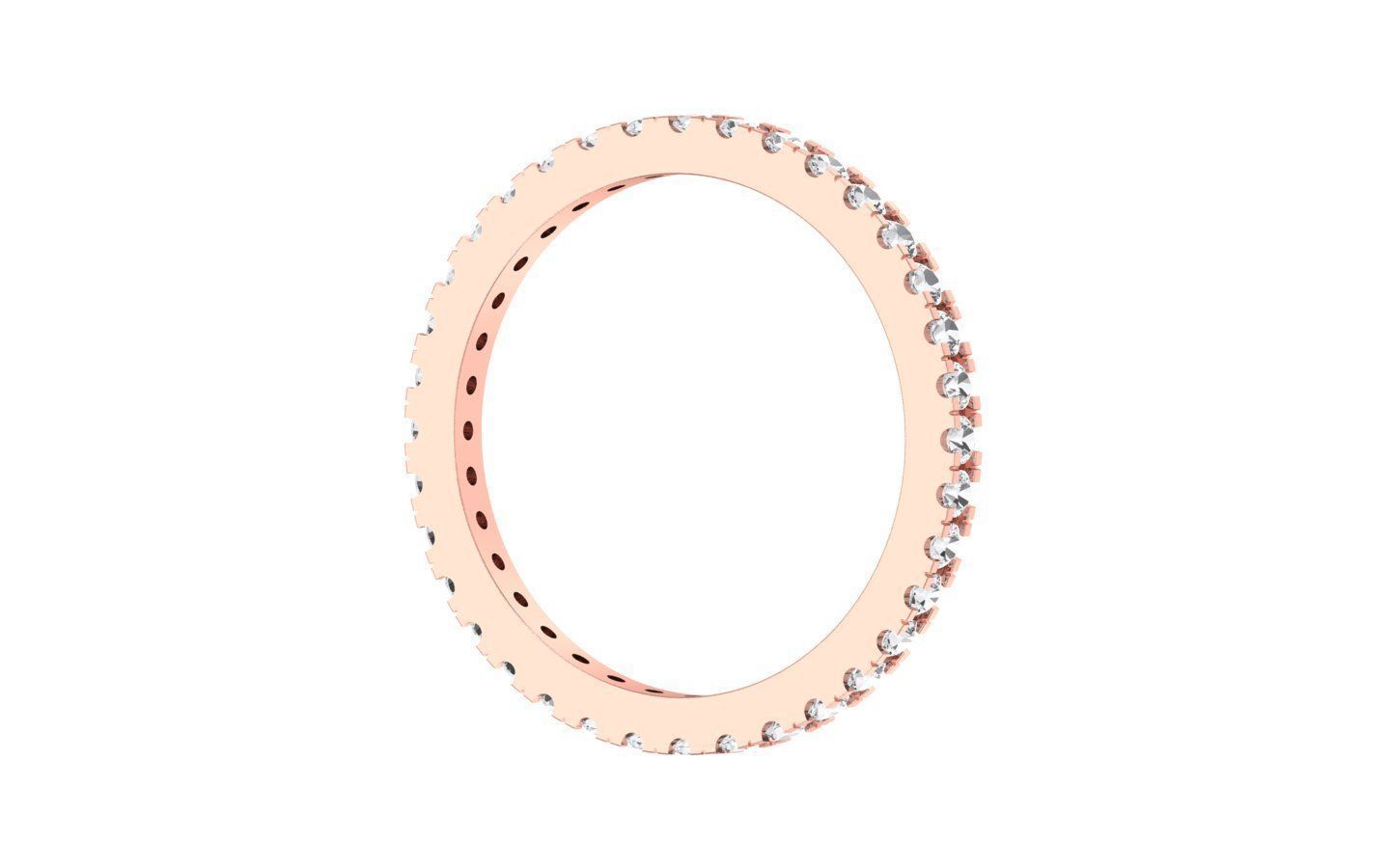 Round Cut Diamond Wedding Band 3dm STL OBJ FBX Render Details 3D print model_1