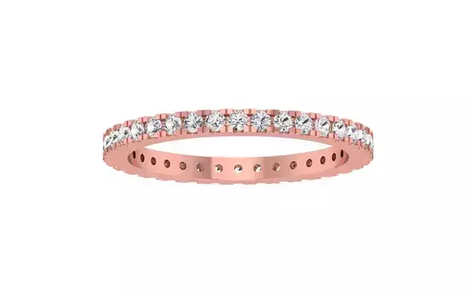 Round Cut Diamond Wedding Band 3dm STL OBJ FBX Render Details