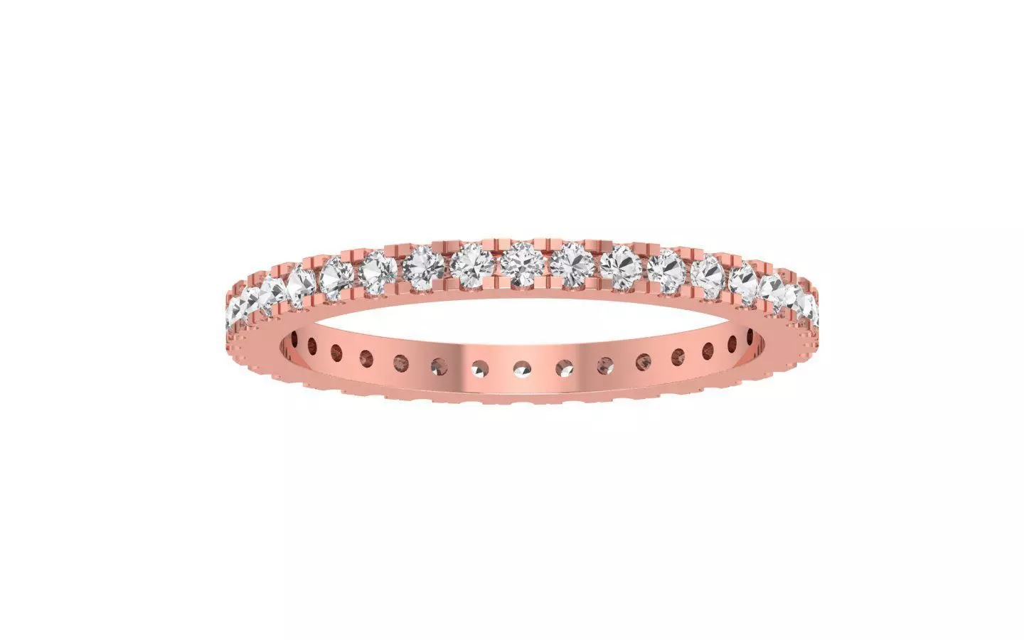 Round Cut Diamond Wedding Band 3dm STL OBJ FBX Render Details 3D print model_0