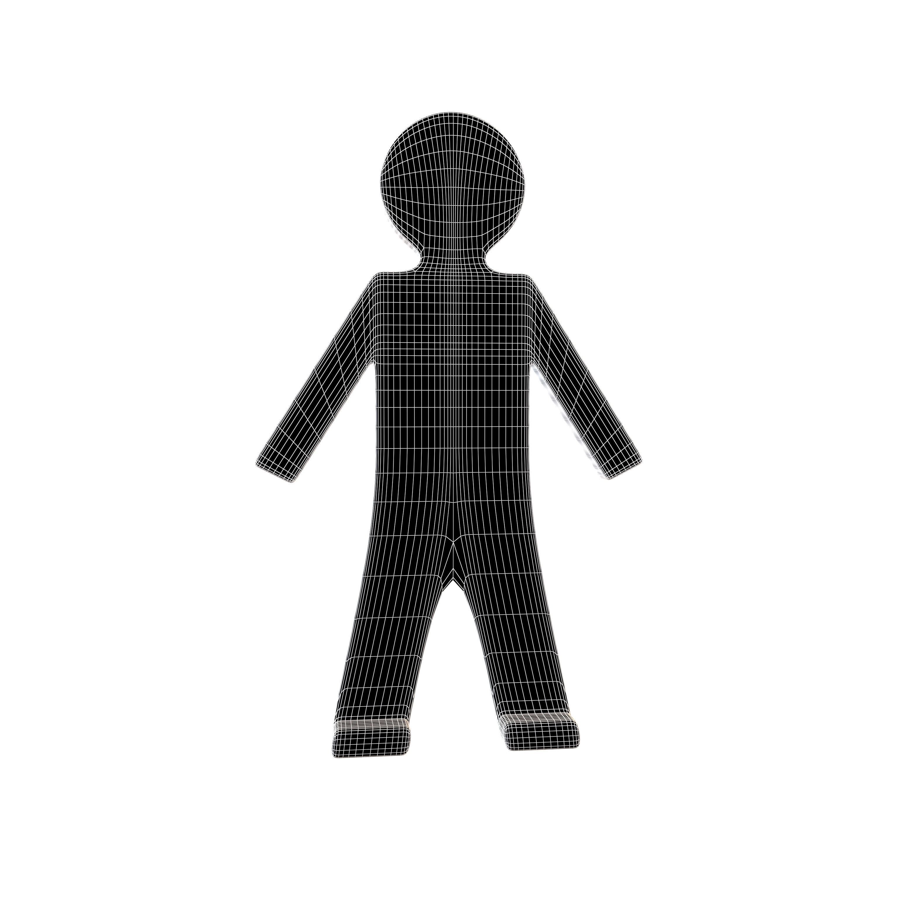 Plastic Stickman Stand v1 001 Low-poly 3D model_4