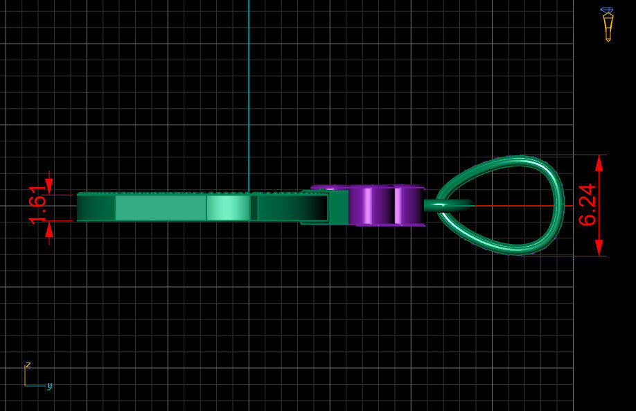 G letter pendant 3D print model_9