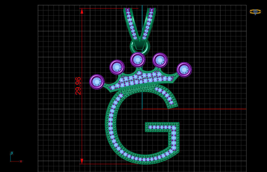 G letter pendant 3D print model_18
