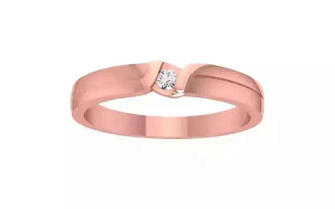 Solitaire Round Cut Wedding Band 3dm STL OBJ FBX Render Details