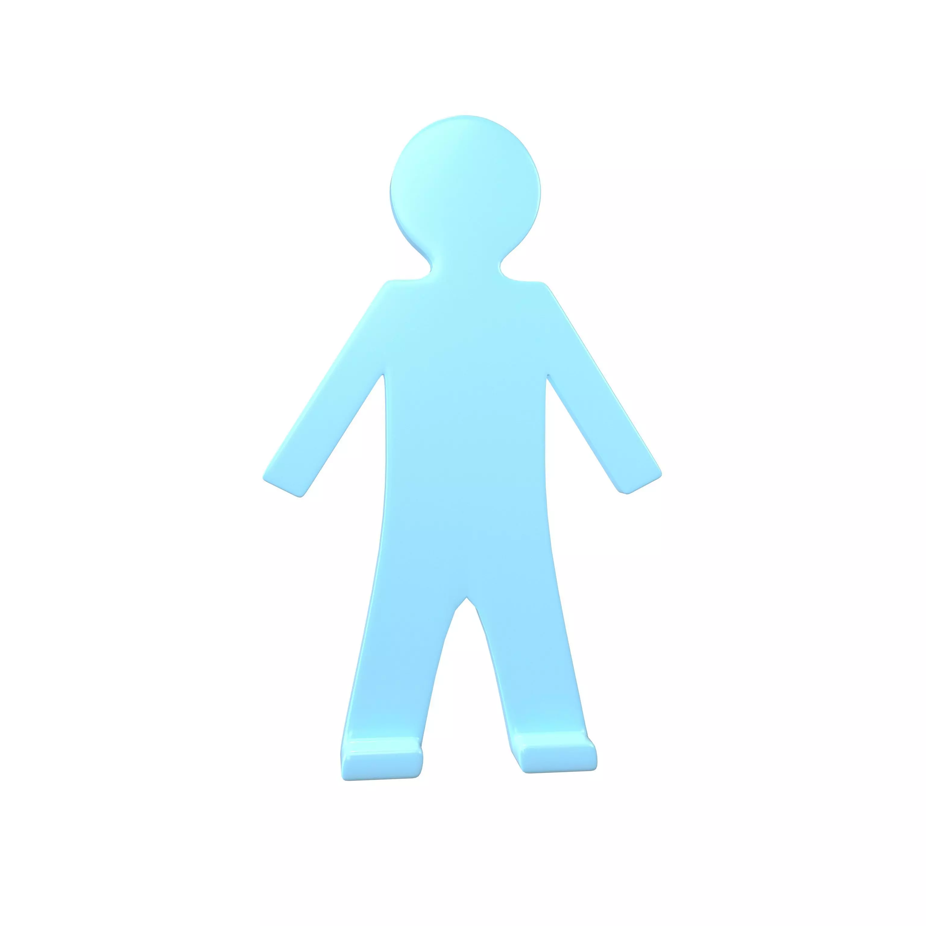 Plastic Stickman Stand v1 003 Low-poly 3D model