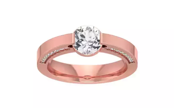 Round Cut Diamond Wedding Band 3dm STL OBJ FBX Render Details