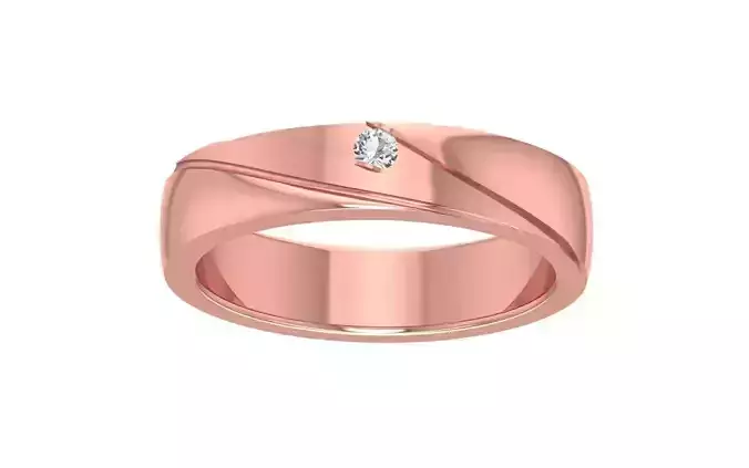 Round Diamond Solitaire Women Wedding Band 3dm STL OBJ FBX 